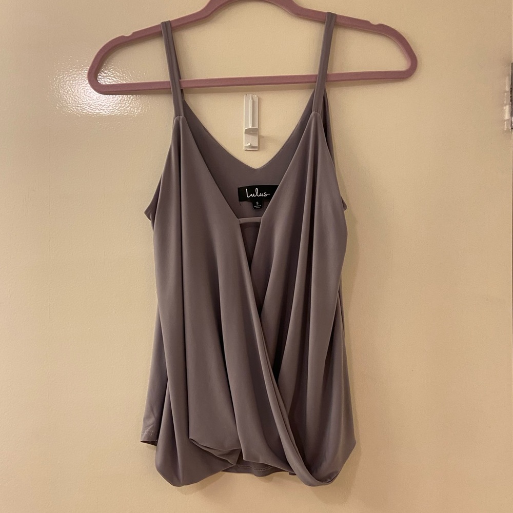 Grey flowy tank